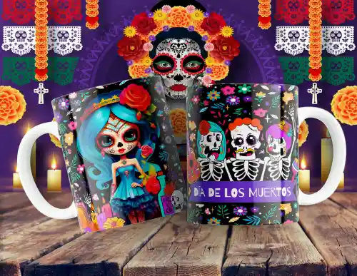 vectores plantilas CATRINA,DÍA DE MUERTOS,HALLOWEEN,